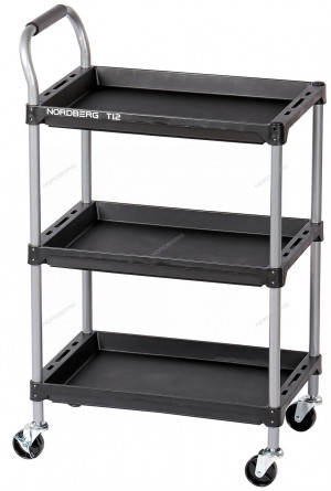 Тележка инструментальная, 3 пластиковые полки NORDBERG T12 01-00000526 Тележка инструментальная, 3 пластиковые полки NORDBERG T12 01-00000526