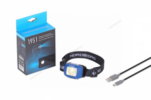 Фонарь светодиодный налобный, аккумуляторный NORDBERG 1951 01-00004679 Фонарь светодиодный налобный, аккумуляторный NORDBERG 1951 01-00004679