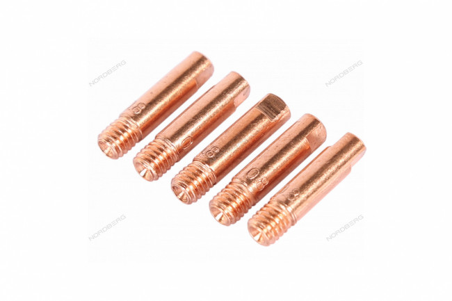 Сварочный наконечник для горелки MIG/MAG E-CU, M6x25, 0.8 мм, 5 шт. NORDBERG WMI-N08 01-00004447 Сварочный наконечник для горелки MIG/MAG E-CU, M6x25, 0.8 мм, 5 шт. NORDBERG WMI-N08 01-00004447