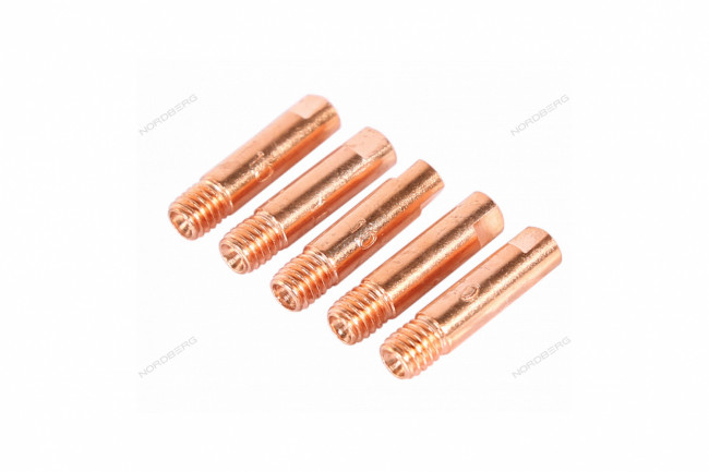 Сварочный наконечник для горелки MIG/MAG E-CU, M6x25, 1 мм, 5 шт. NORDBERG WMI-N10 01-00004448 Сварочный наконечник для горелки MIG/MAG E-CU, M6x25, 1 мм, 5 шт. NORDBERG WMI-N10 01-00004448