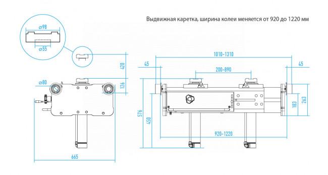 Домкрат пневмогидравлический ямный двухштоковый (канавный подъемник), 20 т NORDBERG N502T 01-00000692