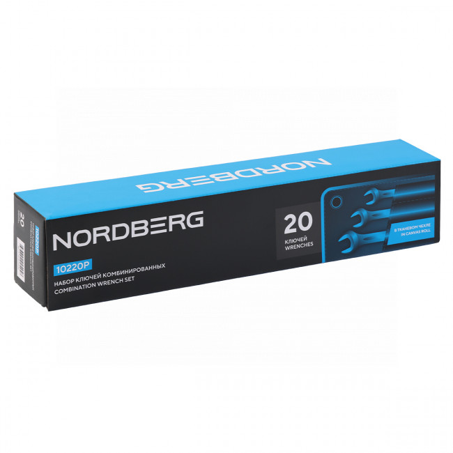 Набор ключей комбинированных 20 шт, планшет тетрон NORDBERG 10220P 01-00017286 Набор ключей комбинированных 20 шт, планшет тетрон NORDBERG 10220P 01-00017286
