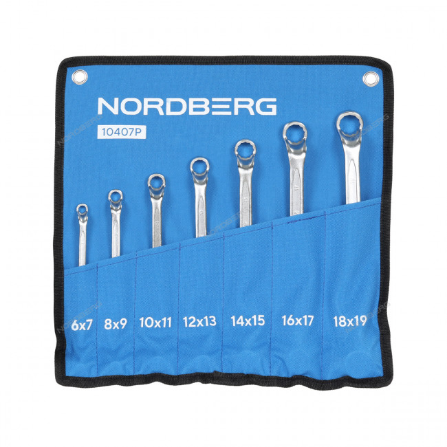 Набор ключей накидных 7 шт, планшет тетрон NORDBERG 10407P 01-00017288 Набор ключей накидных 7 шт, планшет тетрон NORDBERG 10407P 01-00017288