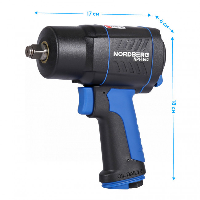 Пневмогайковерт ударный 1/2", 1550 Нм NORDBERG NP14140 01-00014031 Пневмогайковерт ударный 1/2", 1550 Нм NORDBERG NP14140 01-00014031