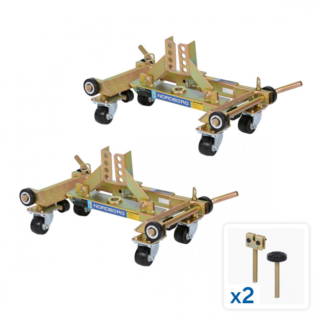 Комплект для перемещения авто (тележка под колесо N3S8 2шт + 2 комплекта адаптеров N3SK) NORDBERG N3S8+N3SK 01-00020918