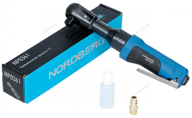 Пневмогайковерт угловой (пневмотрещотка) 1/2", 88 Нм NORDBERG NP0361 ЦБ-00017083 Пневмогайковерт угловой (пневмотрещотка) 1/2", 88 Нм NORDBERG NP0361 ЦБ-00017083
