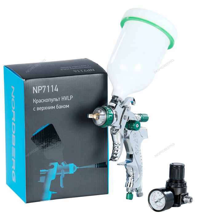 NORDBERG КРАСКОПУЛЬТ NP7114 HVLP с верхним баком, сопло 1,4 мм, в коробке ЦБ-00016277 NORDBERG КРАСКОПУЛЬТ NP7114 HVLP с верхним баком, сопло 1,4 мм, в коробке ЦБ-00016277