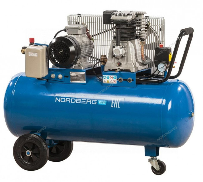 Компрессор поршневой с ременным приводом, объем 100 л NORDBERG ECO NCE100/400 00-00018022 Компрессор поршневой с ременным приводом, объем 100 л NORDBERG ECO NCE100/400 00-00018022
