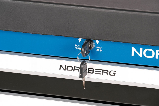 Тележка инструментальная, 2 выдвижных ящика, 2 полки с дверцами NORDBERG T4 01-00003477