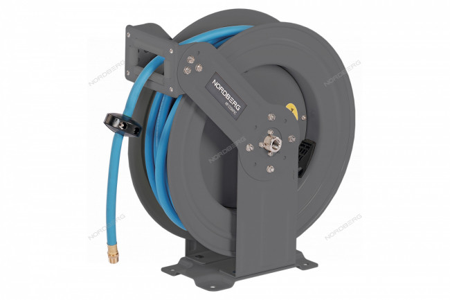 Шланг воздушный с двойным армированием на стальной катушке, гибридный ПВХ диам. 12,5х19 мм, 20 м NORDBERG HR1220HPVC 01-00001296