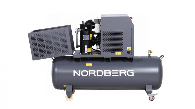 Компрессор винтовой, 5,5 кВт, 10 бар, 660 л/мин, ресивер 230 л, IP54 NORDBERG NCF7,5R 01-00013578 Компрессор винтовой, 5,5 кВт, 10 бар, 660 л/мин, ресивер 230 л, IP54 NORDBERG NCF7,5R 01-00013578
