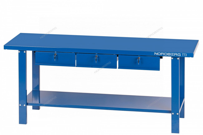 Верстак слесарный, 3 подвесных ящика NORDBERG TT3 01-00003399 Верстак слесарный, 3 подвесных ящика NORDBERG TT3 01-00003399