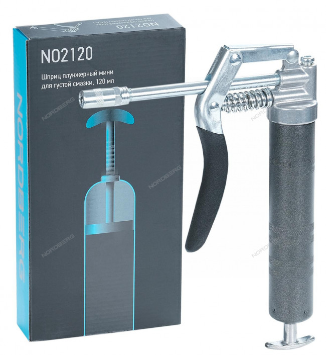 Шприц плунжерный мини для густой смазки, 120 мл NORDBERG NO2120 00-00018101 Шприц плунжерный мини для густой смазки, 120 мл NORDBERG NO2120 00-00018101